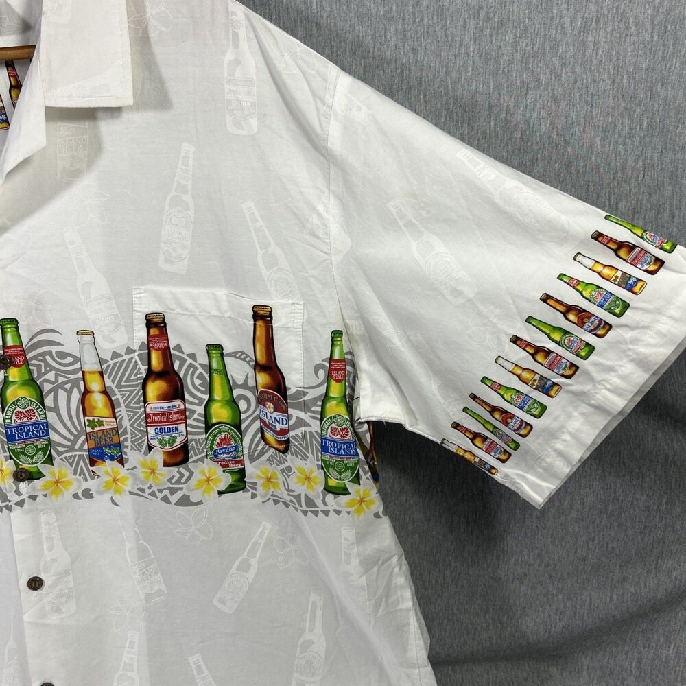 Pacific Legend Shirt Beer Bottles Tropical Hawaiian Hawaii Made Button Up-XXXL - Picture 6 of 16